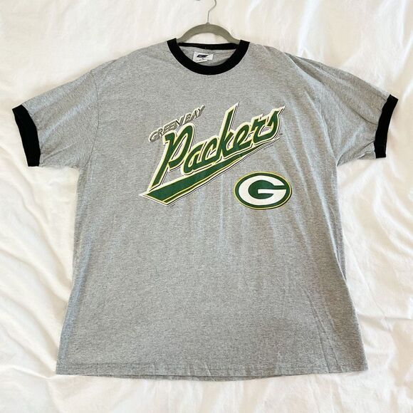 Vintage 90’s Green Bay packers NFL gray ringer tee tshirt XL - Picture 1 of 8